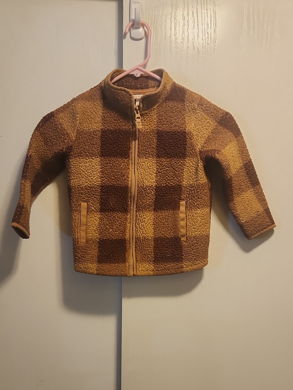 Toddler 4T Cat & Jack Brown Plaid Sherpa Zip Jacket